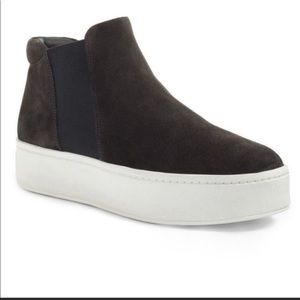 Vince platform high top black suede sneakers size 7